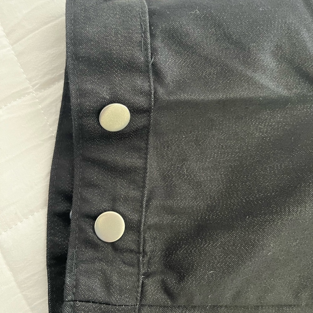 DRESSBARN Black Open Front Blazer Silver Studded Accents 3/4 Sleeves Size 18/20 - Picture 5 of 9